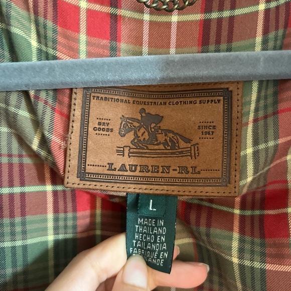 Lauren R.L Equestrian Quilted Nylon Leather Trimmed Jacket - Picture 14 of 16